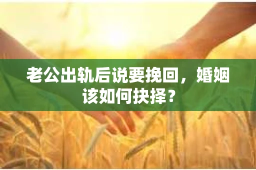 老公出轨后说要挽回，婚姻该如何抉择？