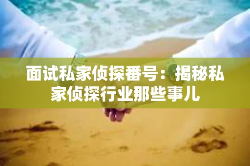 面试私家侦探番号：揭秘私家侦探行业那些事儿