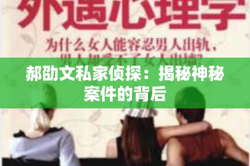 郝劭文私家侦探：揭秘神秘案件的背后