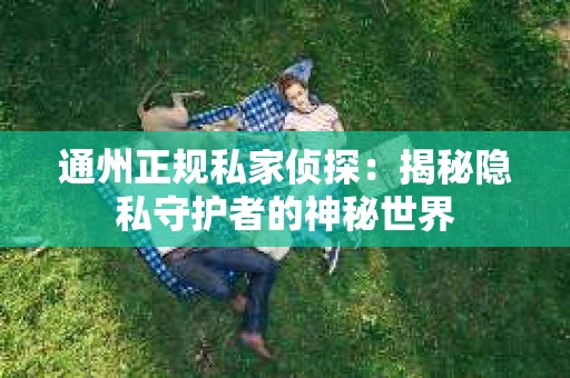 通州正规私家侦探：揭秘隐私守护者的神秘世界