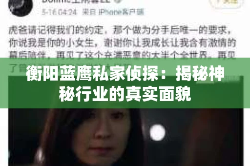 衡阳蓝鹰私家侦探：揭秘神秘行业的真实面貌