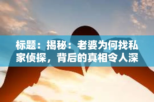 标题：揭秘：老婆为何找私家侦探，背后的真相令人深思